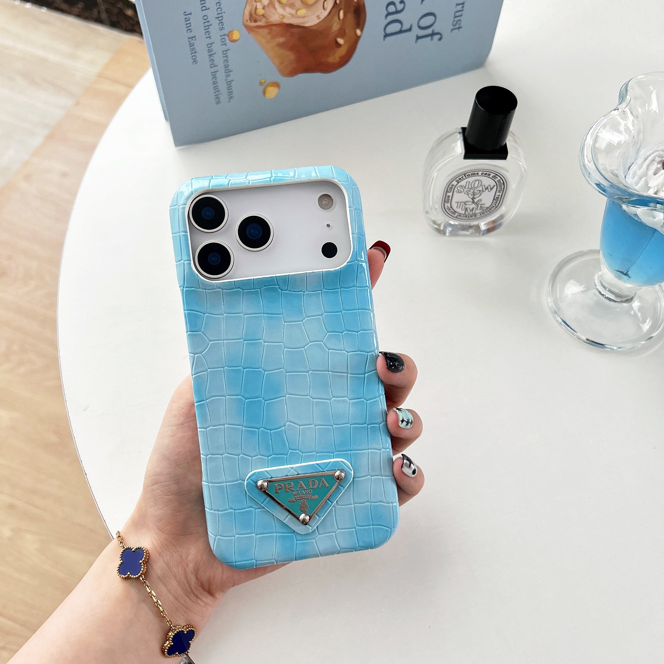 Prada Crocodile-Style Leather iPhone Case