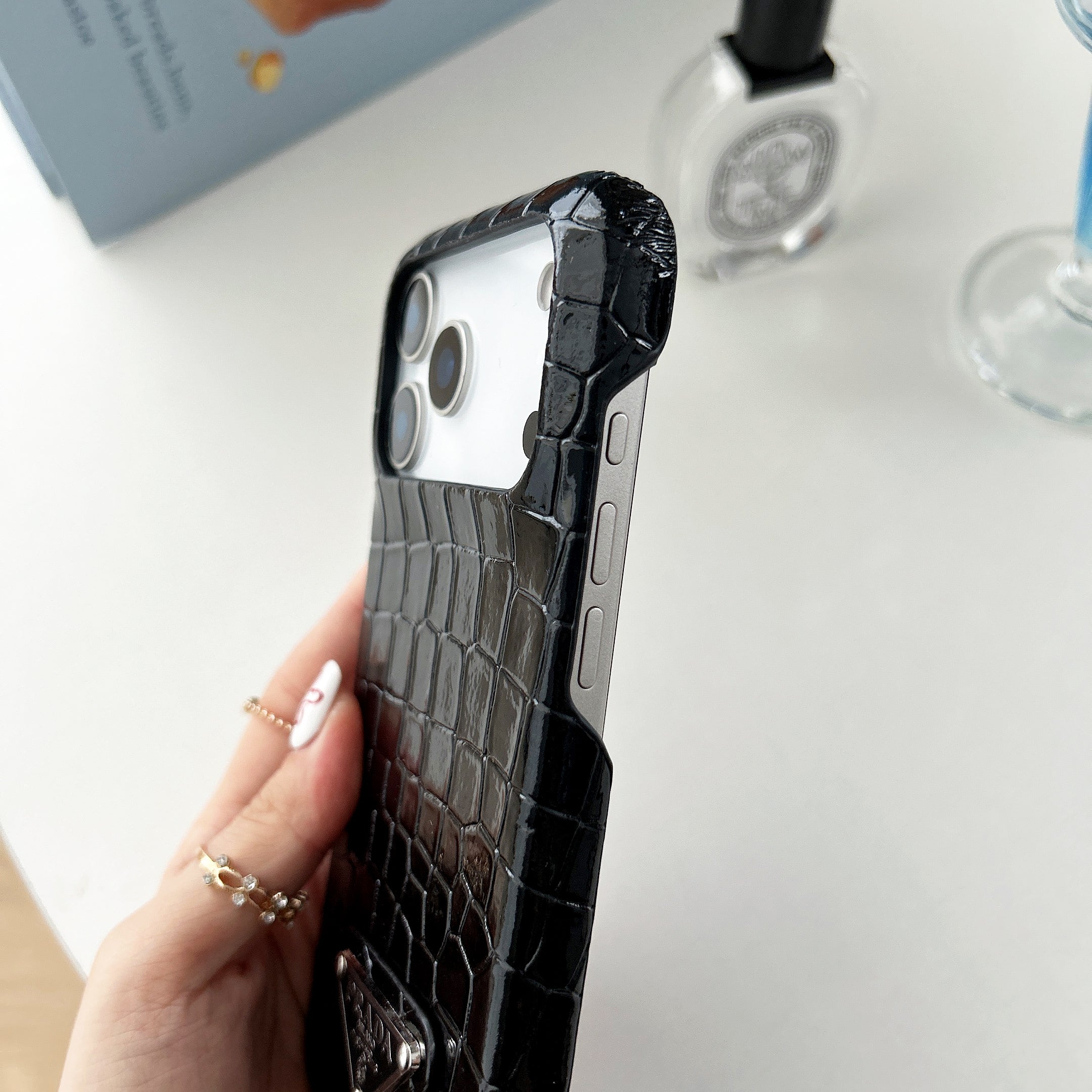 Prada Crocodile-Style Leather iPhone Case