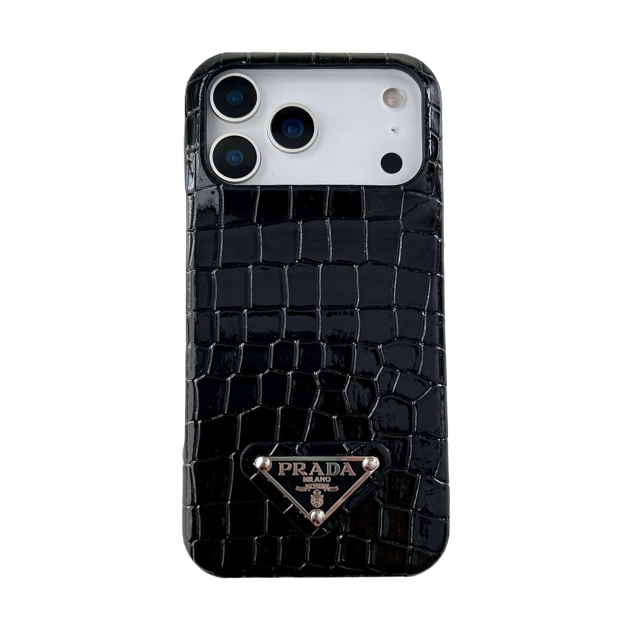 Prada Crocodile-Style Leather iPhone Case