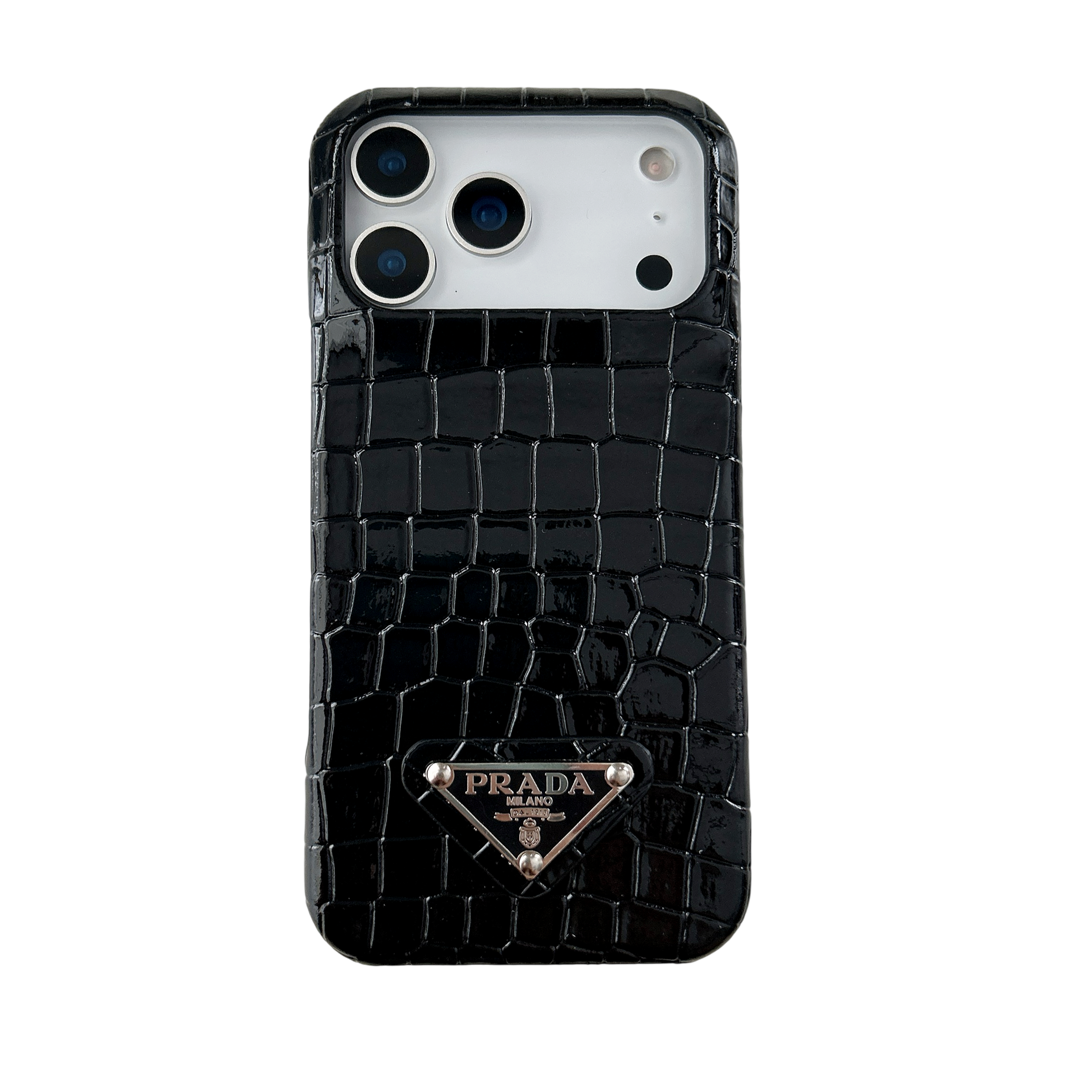 Prada Crocodile-Style Leather iPhone Case