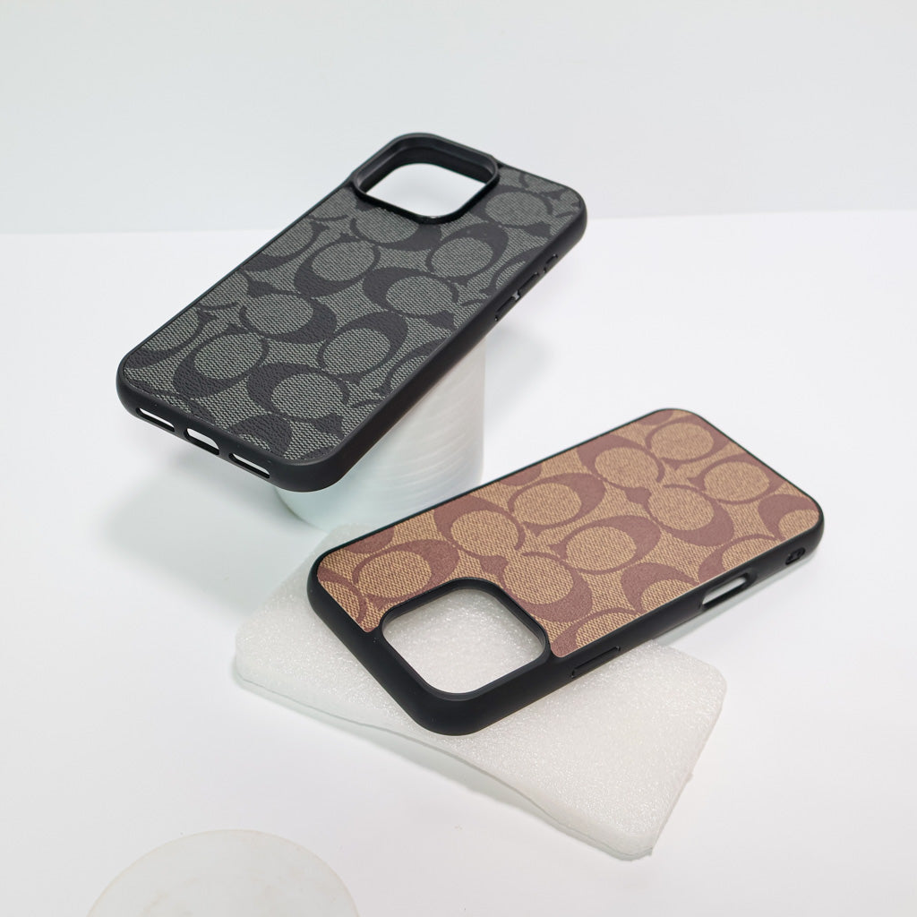 Luxury Coach Style Leather Phone Case For iPhone 12-16 Pro Max