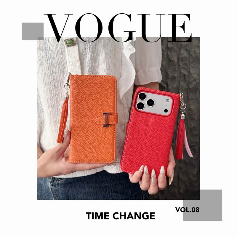 Hermes Folio Wallet Case with Card Holder for iPhone 12-17 Pro Max