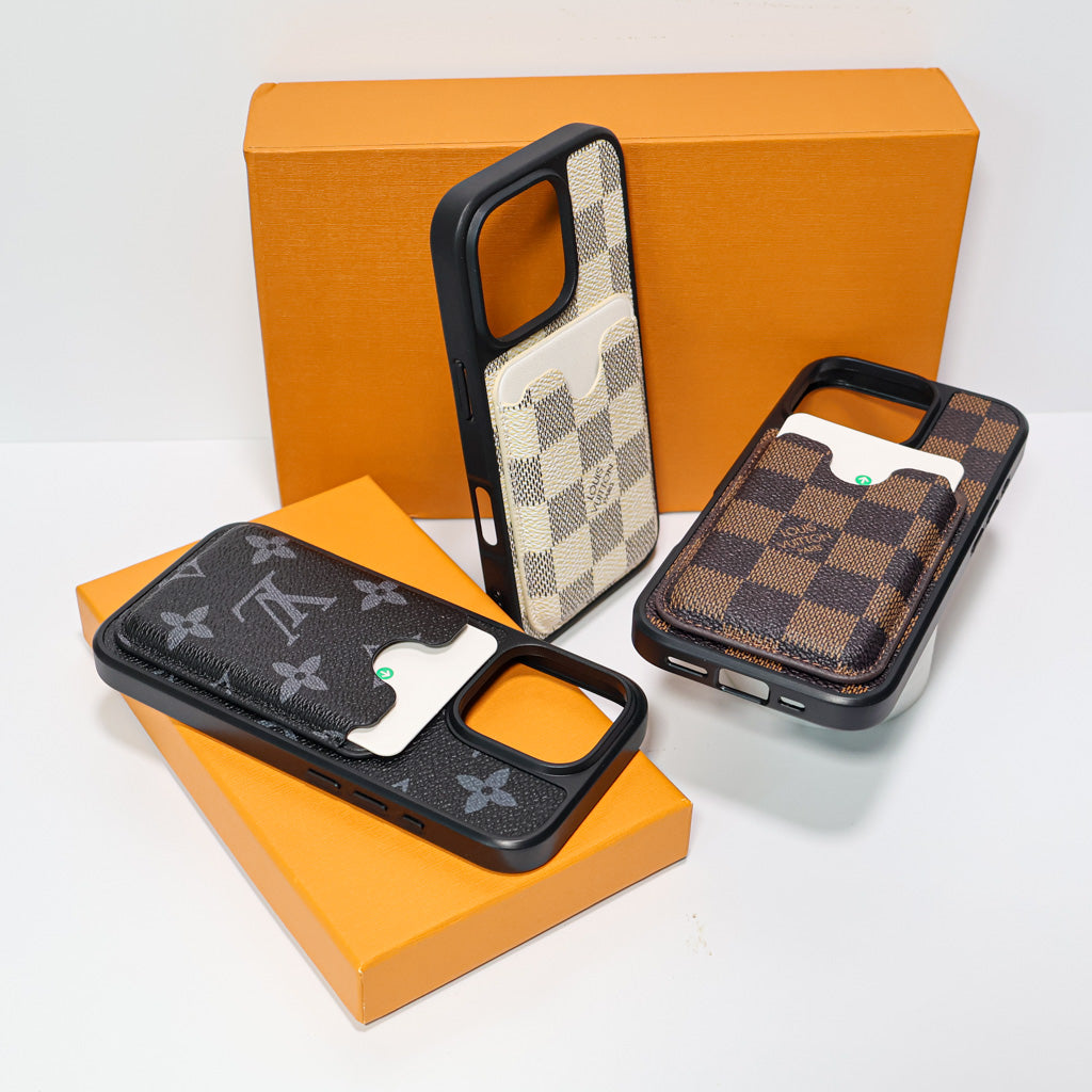Leather Phone Case With Card Holder For iPhone 12-16 Pro Max Plus