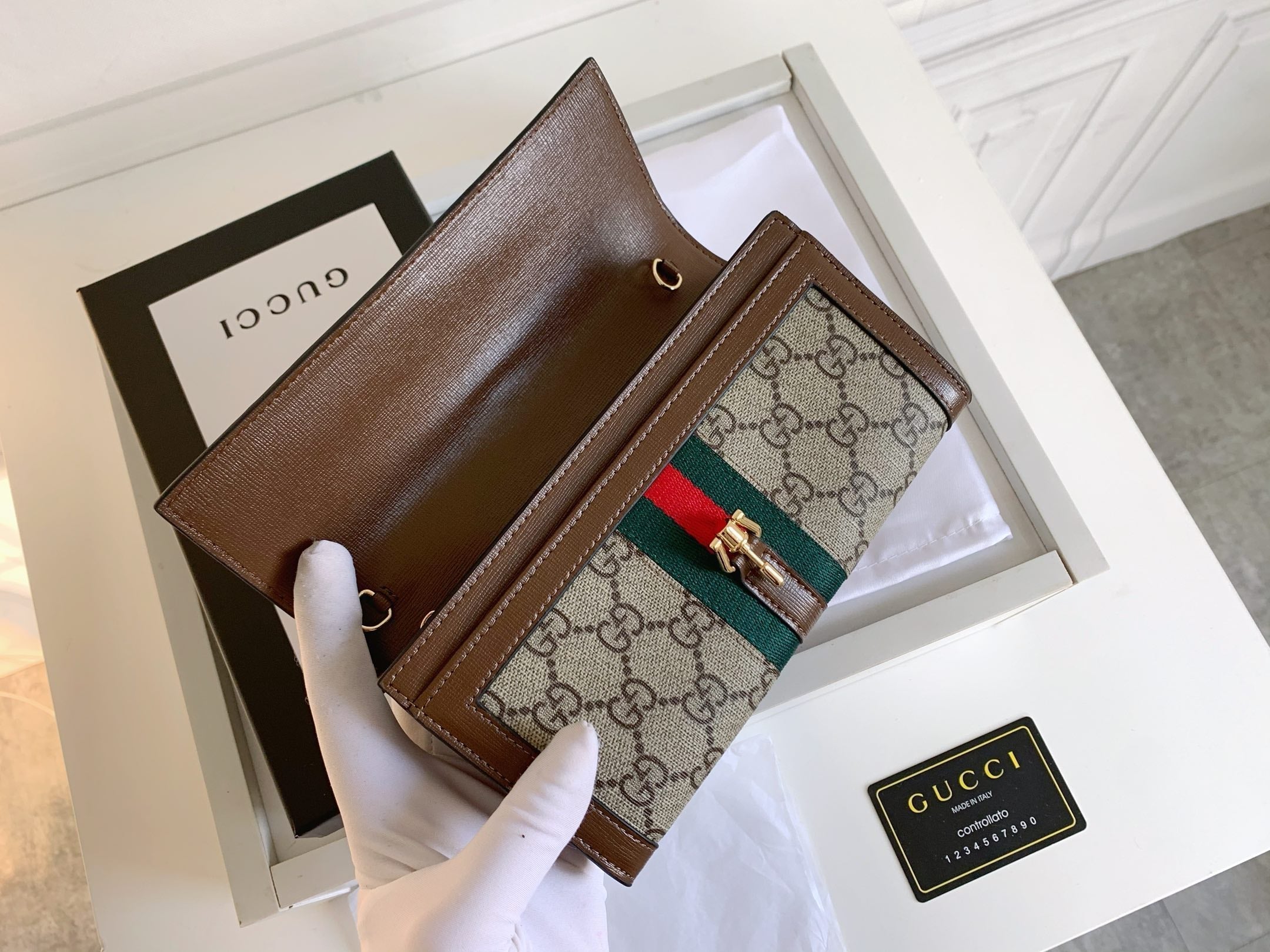 Canvas Chain Wallet Bag With Card Slots