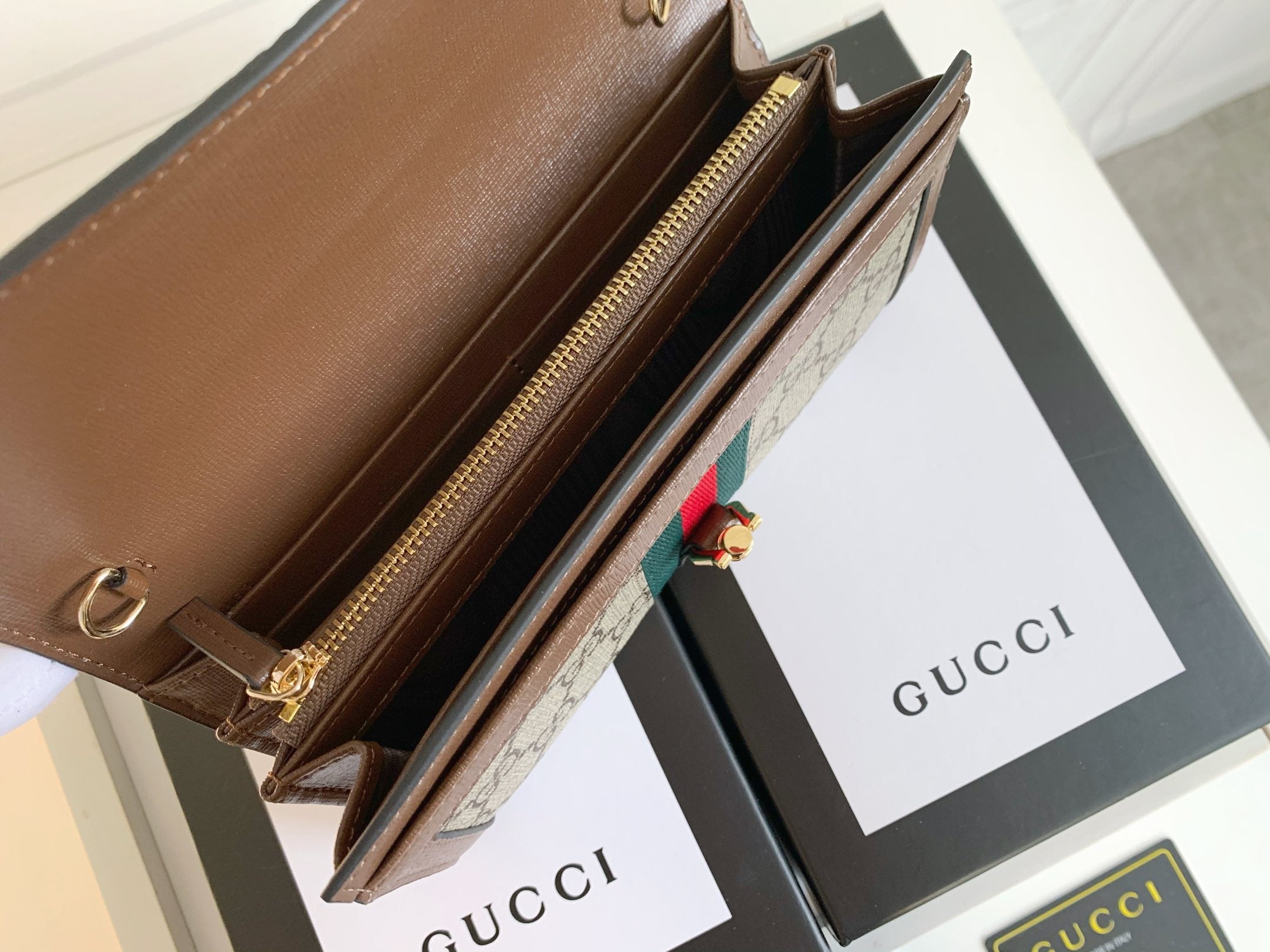 Canvas Chain Wallet Bag With Card Slots