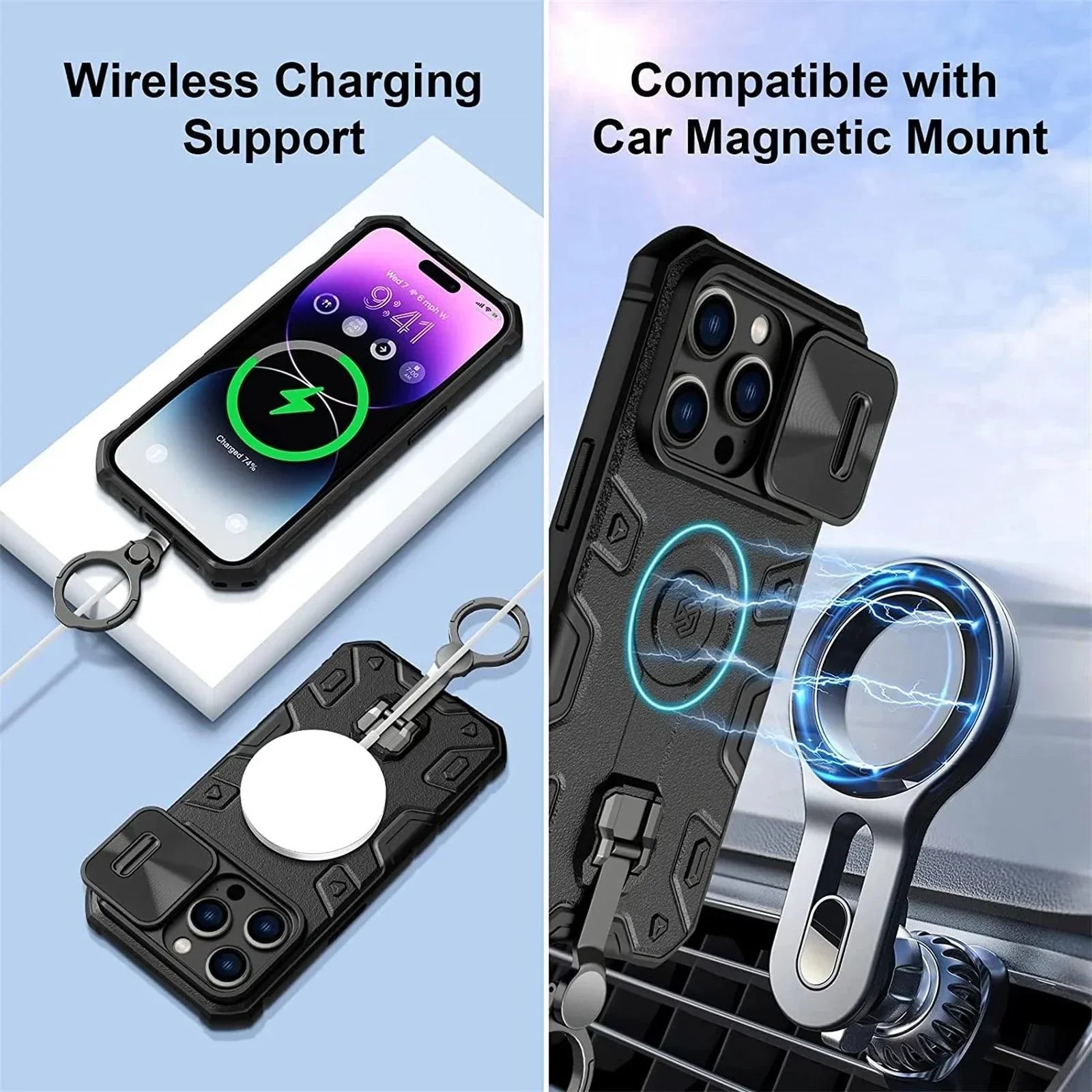 Premium Magnetic Armor Pro Case for iPhone 13-15 Pro Max